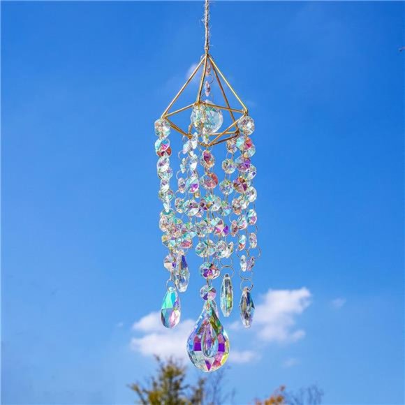 Crystal Suncatchers Hanging Wind Chime Style Garden Suncatcher Rainbow Maker - Picture 3 of 7
